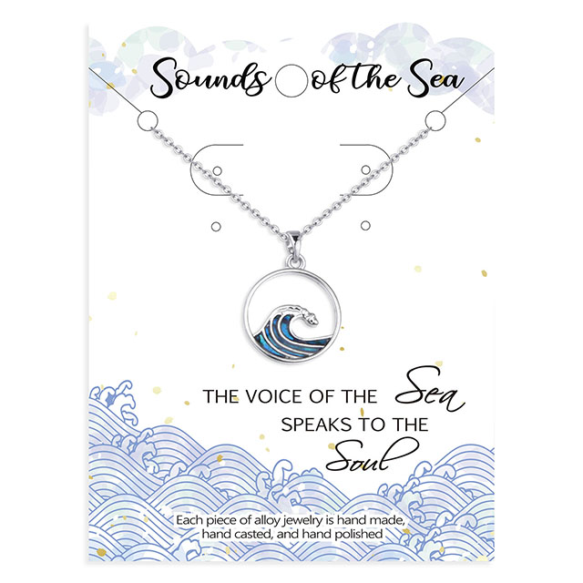 Strand-Halskette für Frauen, Ozeanwelle, Hoop-Tropfen-Halskette, baumelnde Boho-Mode-Sommer-Halskette, hawaiianischer Schmuck, Geschenk 