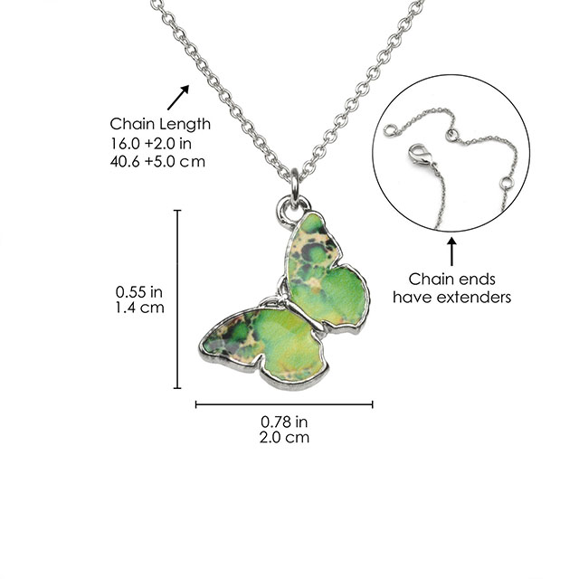 Bunte Schmetterlings-Halskette, handbemalte Schmetterlings-Halsketten für Frauen, zierliche niedliche Schmetterlings-Charm-Schmuck-Anhänger-Halskette 