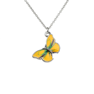 Bunte Schmetterlings-Halskette, handbemalte Schmetterlings-Halsketten für Frauen, zierliche niedliche Schmetterlings-Charm-Schmuck-Anhänger-Halskette 