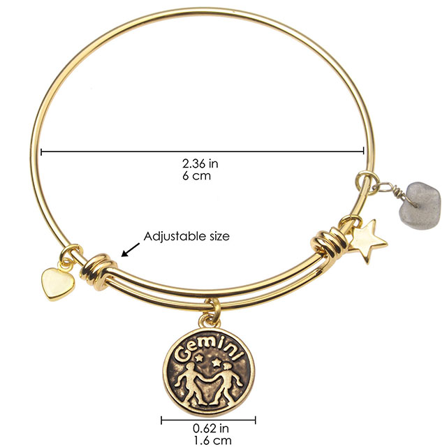 Sternzeichen-Armband für Frauen, Retro-Sternbild-Zeichen, erweiterbarer Armreif, runde Scheibe, Astrologie-Armband, Edelstein-Herz, Stern-Charms, Armbänder, Mädchen-Schmuck, Geschenk