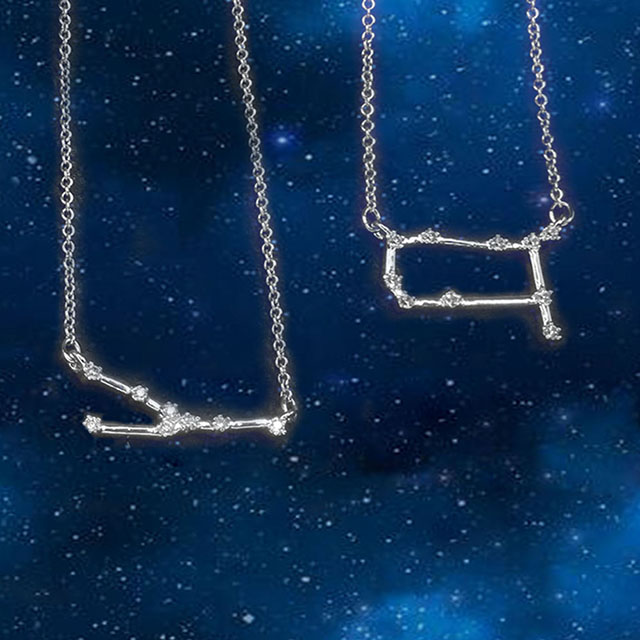 Zirkon-Sternzeichen-Anhänger-Halskette für Frauen und Mädchen. Silberne Kristall-12-Konstellations-Halsketten, Horoskop-Zeichen, Stern-Zwillinge-Halskette, Freundschaftsschmuck