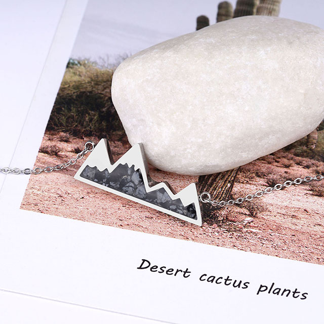 Edelstein-Berg-Halskette für Damen, Türkis-Sodalith-Trommelstein-Anhänger-Halskette, zierliche verschneite Berg-Halskette für Damen, Mädchen, Herren, Naturschmuck, Geschenk