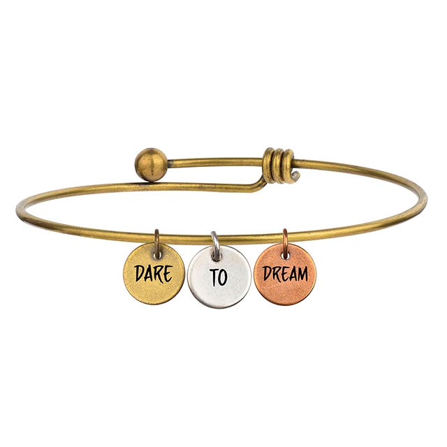 Inspirierendes, individuelles Charm-Armband für Frauen, gravierter, erweiterbarer Draht-Armreif, Scheiben-Charm-Armbänder, motivierende, personalisierte Geschenke für Sie