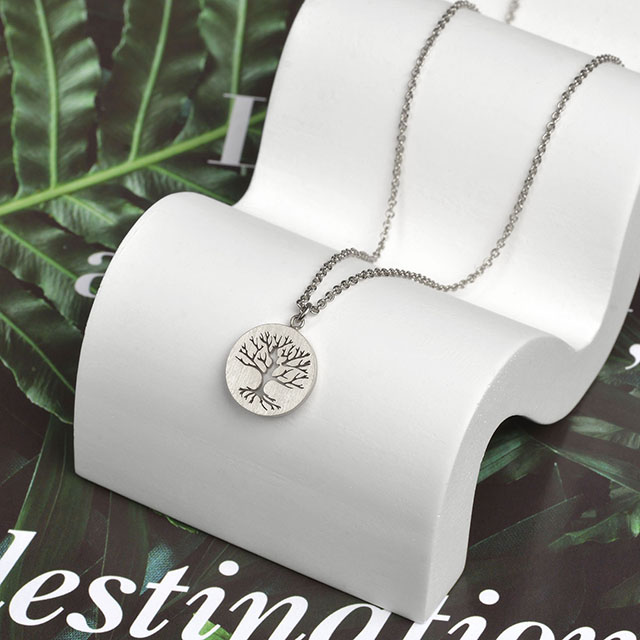 Lebensbaum-Halskette für Damen, versilbert, Lebensbaum-Halskette, Anhänger, Stammbaum, Schmuck für Frauen und Mädchen, Halsketten für Mutter, Ehefrau, Freundin 