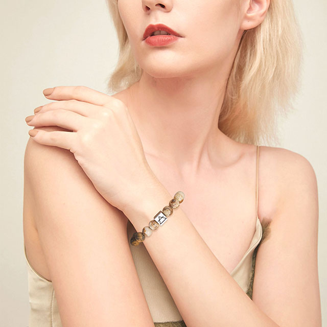 Edelstein-Perlen-Armbänder für Damen, 4-Elemente-Würfel-Kristallstein-Perlen-Stretch-Armbänder 