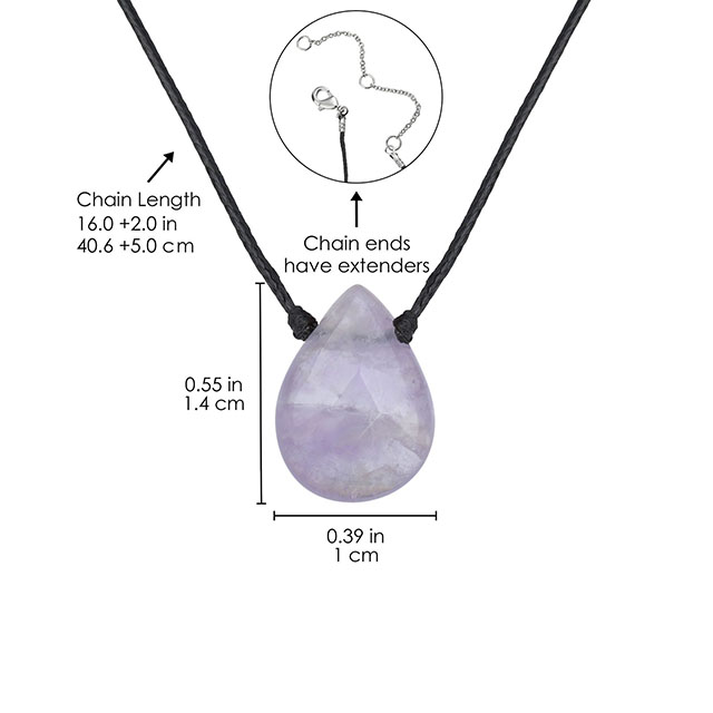 Verstellbare schwarze Seilschnur, Edelstein-Halskette, Kristalle, Heilsteine, Schmuck, Geschenk