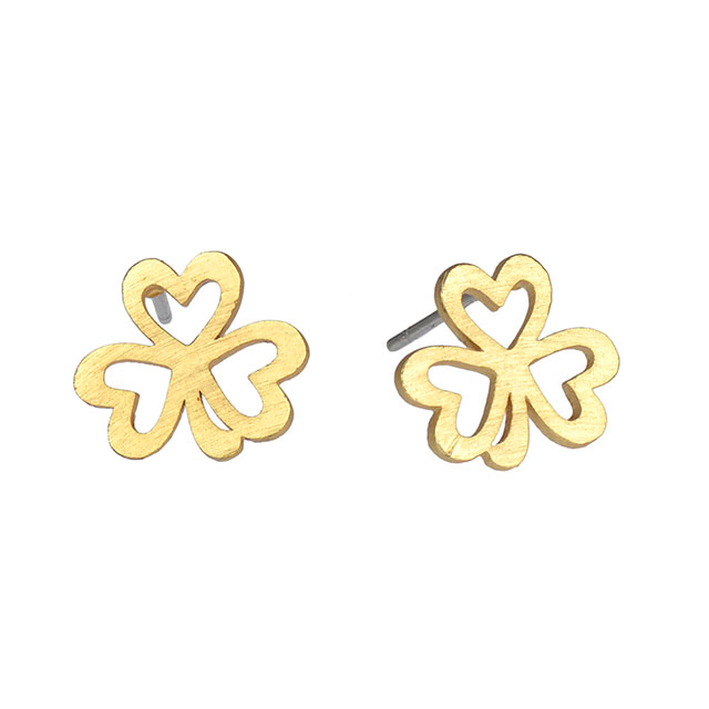 Vierblättriges Kleeblatt-Ohrring, Glückskleeblatt-Anhänger, Charm-Ohrring, Glaube, Hoffnung, Liebe, Glücksohrring für Frauen und Mädchen, personalisiertes Schmuckgeschenk 
