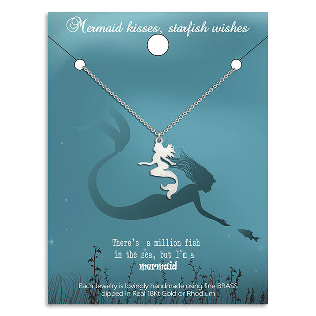 Meerjungfrau-Halskette, vergoldet, versilbert, Ozean-Halskette, zierliche Strand-Halsketten für Frauen, Teenager, Mädchen, Surfer-Schmuck, Geschenke, Sommer-Halskette