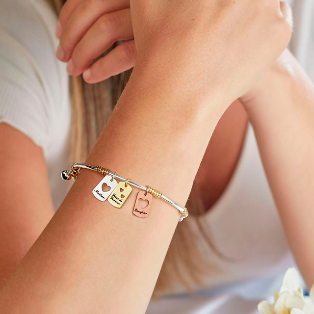 Mutter-Tochter-Armbänder, vergoldet, versilbert, Mutter-Tochter-Freunde-für-immer-Armreif mit Herzausschnitt-Charms für Frauen, Muttertag, Geburtstag, Mutter- und Tochter-Schmuckgeschenke