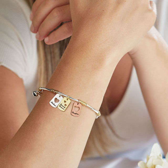 Mutter-Tochter-Armbänder, vergoldet, versilbert, Mutter-Tochter-Freunde-für-immer-Armreif mit Herzausschnitt-Charms für Frauen, Muttertag, Geburtstag, Mutter- und Tochter-Schmuckgeschenke
