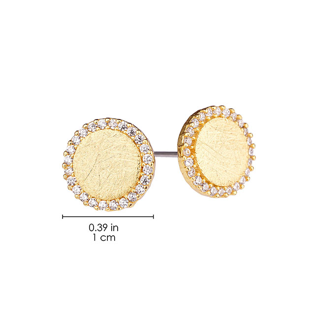 Herz-Ohrstecker für Damen, vergoldet, versilbert, hypoallergen, zierliche Zirkonia-Ohrstecker, geometrische Herz-Kreis-Dreieck-Ohrstecker