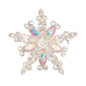 Weihnachts-Schneeflocken-Brosche für Damen und Mädchen, Strass-Kristall-Schneeflocken-Brosche, Glitzer, modische Weihnachtsbroschen und Anstecknadeln, Weihnachtsschmuck, Winterurlaubsgeschenke