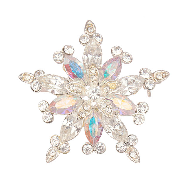 Weihnachts-Schneeflocken-Brosche für Damen und Mädchen, Strass-Kristall-Schneeflocken-Brosche, Glitzer, modische Weihnachtsbroschen und Anstecknadeln, Weihnachtsschmuck, Winterurlaubsgeschenke