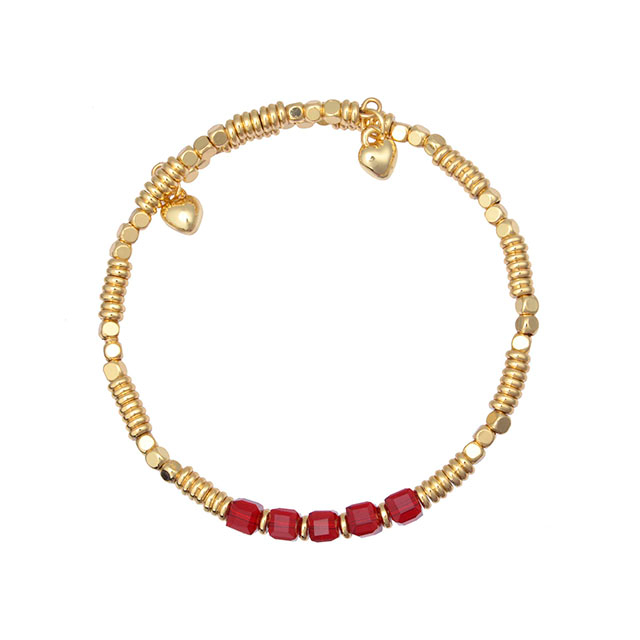 Zierliche 18 Karat vergoldete Perlenarmbänder für Frauen, stapelbare Kristall-Edelstein-Perlen-Stretch-Armbänder für Frauen und Mädchen, Schmuckgeschenk
