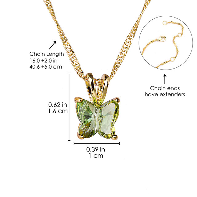 Geburtsstein-Schmetterling-12-Monats-Horoskop mit Anhänger-Charm-Halskette für Frauen (Perle)
