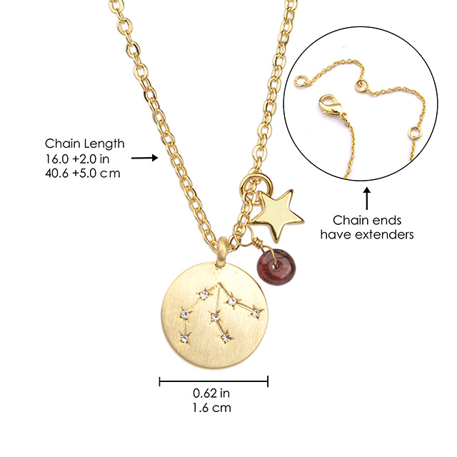 Sternzeichen-Halskette für Frauen, vergoldet, zierliche Sternbild-Stern-Halsketten-Anhänger-Charms, goldene runde Scheibe, Sternzeichen-Halsketten für Frauen und Mädchen, Astrologie-Halskette, Schmuck, Geschenk 