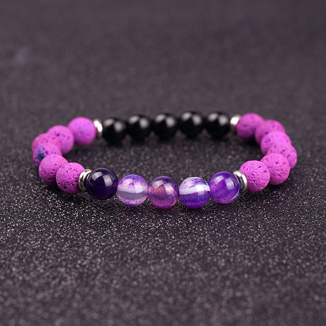 Lavastein-Perlen-Aromatherapie-ätherisches Öl-Edelstein-Stretch-Tigerauge-Türkis-Perlenarmband 