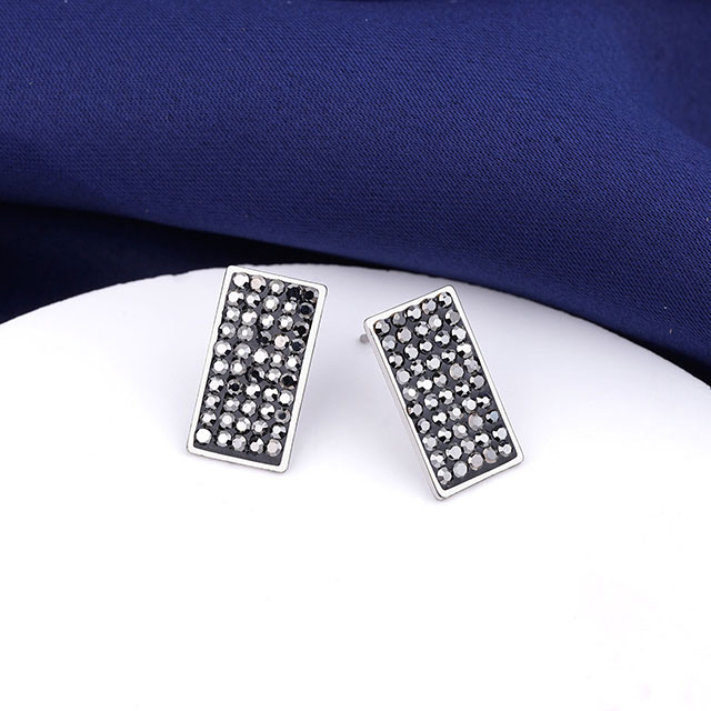 Mond- und Stern-Ohrring für Damen, versilbert, zierlicher schwarzer Kristall-Mond-Ohrring, Halbmond-Stern, geometrischer Anhänger, Schmuck, Geschenk