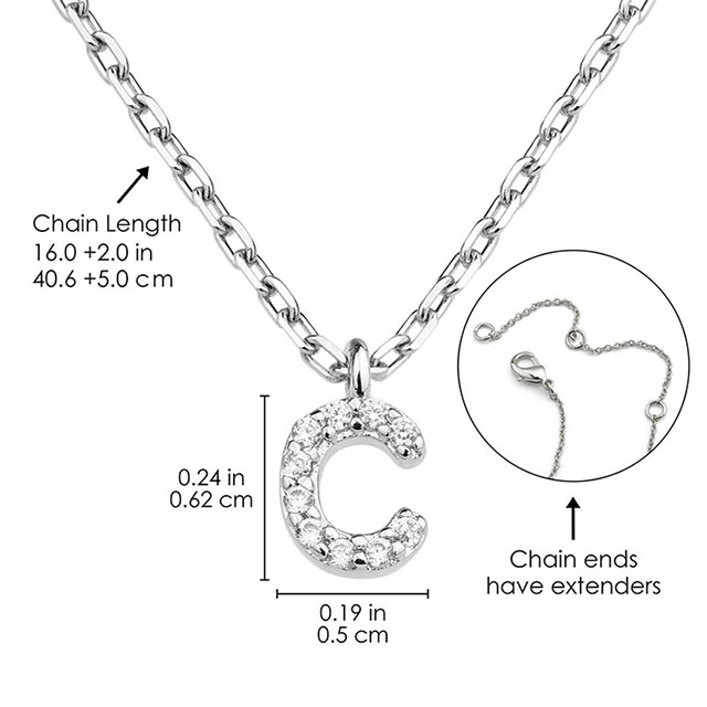 Initialen-Halskette für Frauen, versilbert, zierliche Zirkonia-Initialen-Halsketten, AZ-Alphabet-Buchstaben-Halsketten-Anhänger für Frauen und Mädchen, Schmuck, Geburtstagsgeschenk 