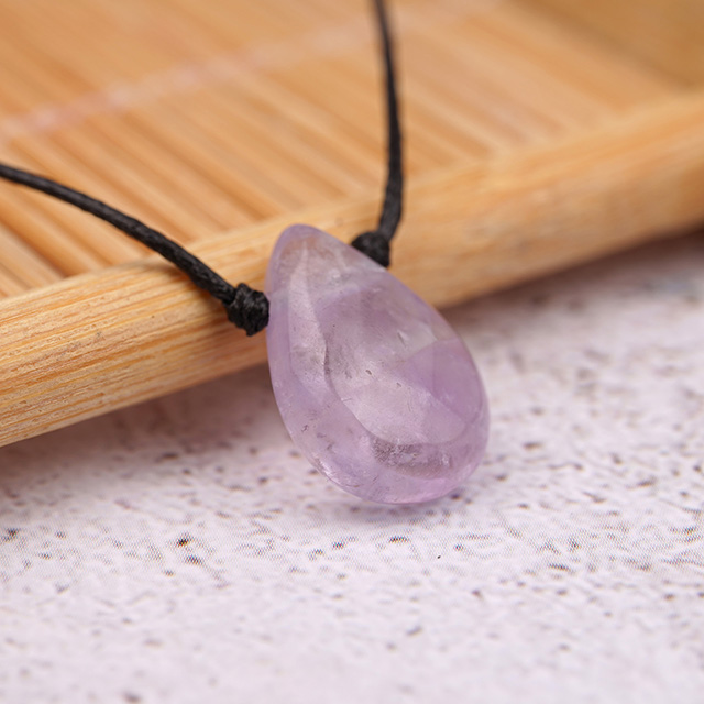 Verstellbare schwarze Seilschnur, Edelstein-Halskette, Kristalle, Heilsteine, Schmuck, Geschenk