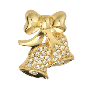 Weihnachts-Brosche für Damen und Mädchen, Kristall-Strass-Broschen und Anstecknadeln, bunte Emaille, niedliche Glocken-Brosche, modischer Weihnachtsschmuck, Urlaubsgeschenke.