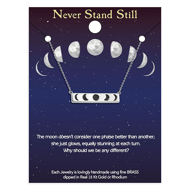 Mondphasen-Halskette für Frauen, versilberte Mond-Halskette, Bar-Halsketten, Mond-Anhänger-Halskette, Charm-Mond-Schmuck, Geburtstagsgeschenke 