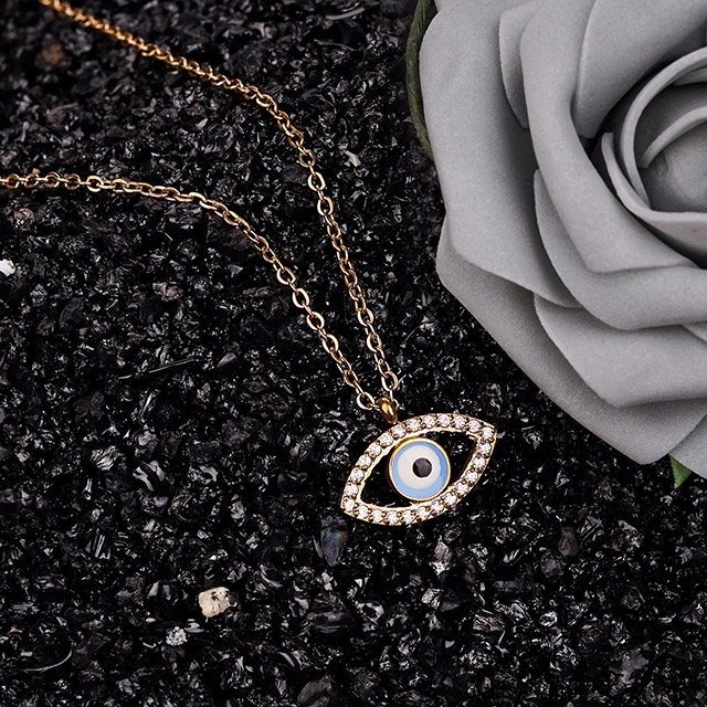 Hamsa- und Augen-Halskette für Mädchen und Frauen, vergoldete Zirkon-Schmuckgeschenke, die die mystischen, böswilligen Kräfte der Welt abwehren.Bring mir gutes Karma.