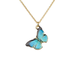 Bunte Schmetterlings-Halskette, handbemalte Schmetterlings-Halsketten für Frauen, zierliche niedliche Schmetterlings-Charm-Schmuck-Anhänger-Halskette für Frauen-Geschenke
