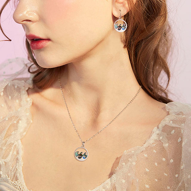 Strand-Ohrringe für Frauen, Abalone-Muschel-Ohrringe, Ozeanwellen-Creolen, baumelnde Boho-Mode-Sommer-Ohrringe, hawaiianischer Schmuck, Geschenk