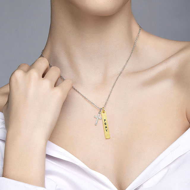 Kreuz-Halskette für Frauen, vergoldet, Glaube, Hoffnung, Liebe, Glaube, Kreuz-Anhänger-Halskette, Wächter für Frauen und Mädchen, religiöser Schmuck, Geschenke