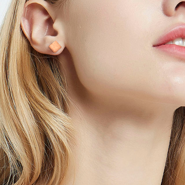 Geometrische Ohrringe quadratisch, Gold, Silber und Roségold.Modische Damenohrringe.