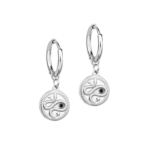 Runder Teller-Schlangenohrring Vintage-Ohrring aus Edelstahl mit Diamant-Münzenform