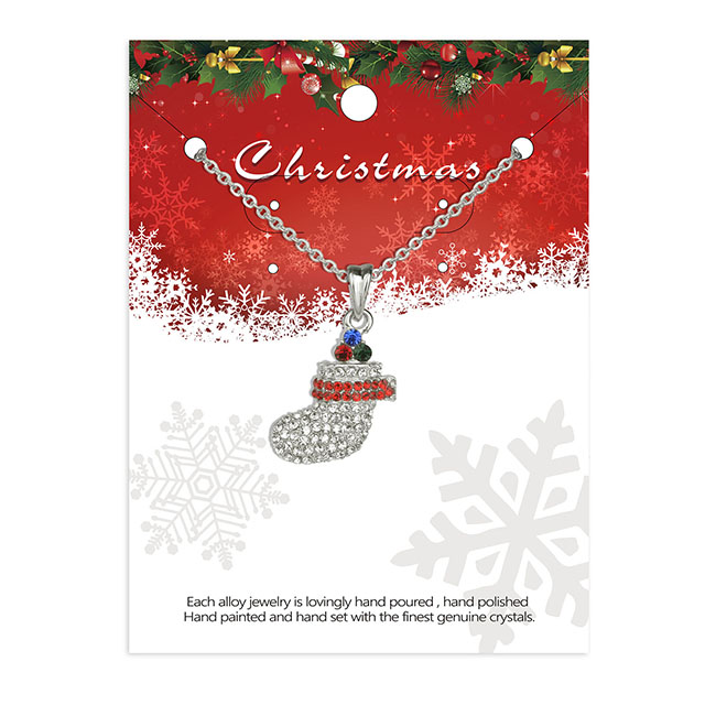 Weihnachts-Kristall-Strass-Emaille-Halskette 