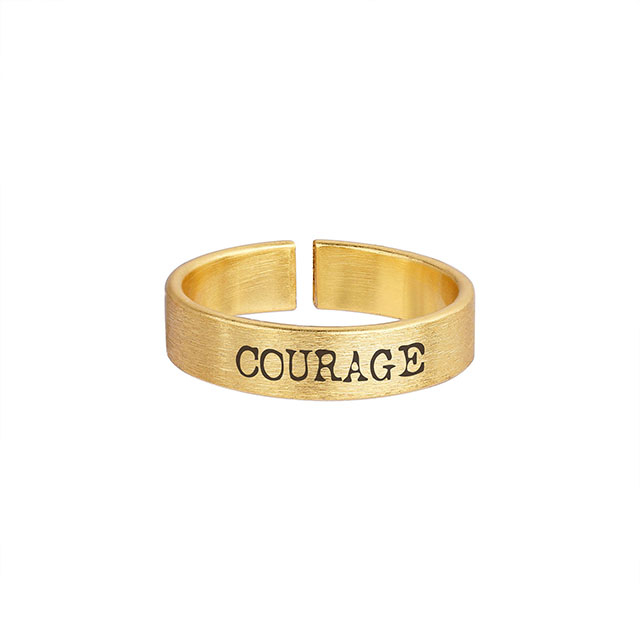 Inspirierender Ring, vergoldet, mit Gravur, individueller inspirierender Ring