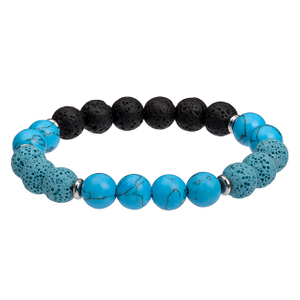 Aromatherapie-Armband mit ätherischen Ölen, Tigerauge, türkisfarbener Lavastein, Perlenarmband für Männer und Frauen 
