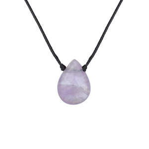 Verstellbare schwarze Seilschnur, Edelstein-Halskette, Kristalle, Heilsteine, Schmuck, Geschenk