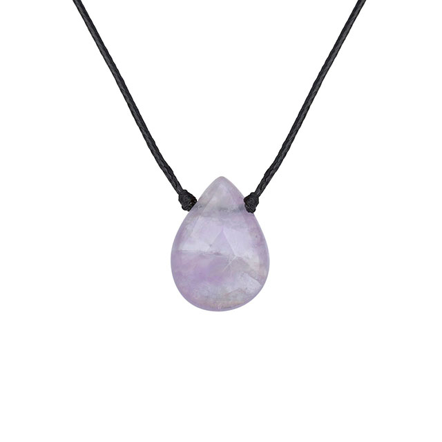 Verstellbare schwarze Seilschnur, Edelstein-Halskette, Kristalle, Heilsteine, Schmuck, Geschenk