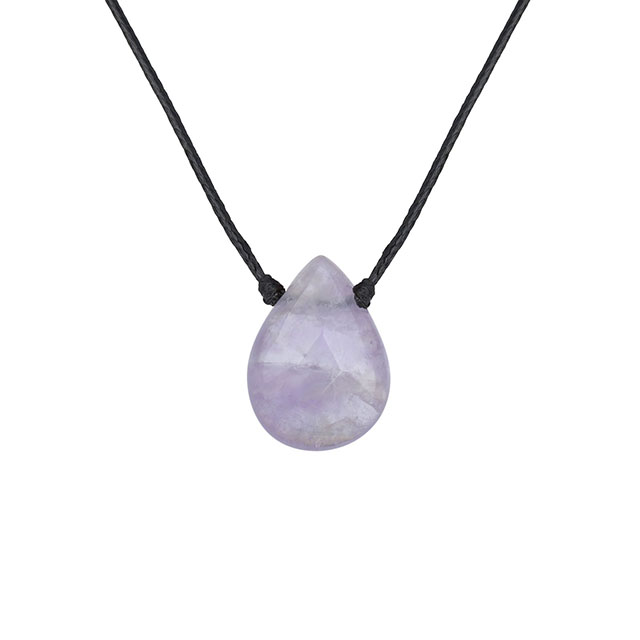 Verstellbare schwarze Seilschnur, Edelstein-Halskette, Kristalle, Heilsteine, Schmuck, Geschenk