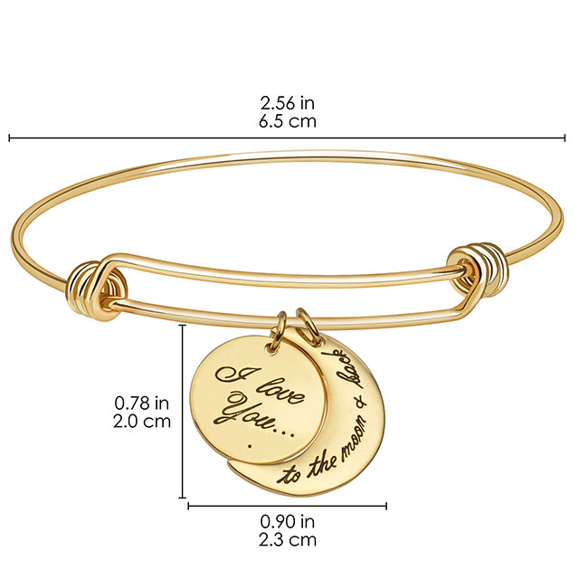 „I Love You to The Moon and Back“-Armband, Silber vergoldet, Mond-Anhänger, Armband, Schmuck, Geschenke für Frauen, Mutter, Ehefrau, Freundin