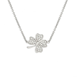 Vierblättriges Kleeblatt-Halskette, Glücksanhänger, Charm-Halskette, Glaube, Hoffnung, Liebe, Glückskette für Frauen und Mädchen, personalisiertes Schmuckgeschenk 