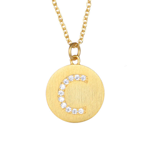  Initialen-Halskette für Frauen, 18 Karat vergoldet, zierliche Zirkonia-Initialen-Halsketten, runde Scheibe, AZ, Alphabet-Buchstaben-Halsketten-Anhänger für Frauen und Mädchen, Schmuck, Geburtstagsgeschenk