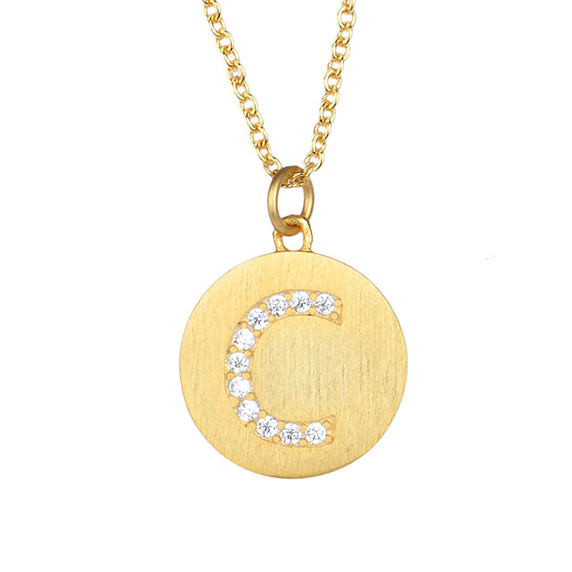  Initialen-Halskette für Frauen, 18 Karat vergoldet, zierliche Zirkonia-Initialen-Halsketten, runde Scheibe, AZ, Alphabet-Buchstaben-Halsketten-Anhänger für Frauen und Mädchen, Schmuck, Geburtstagsgeschenk