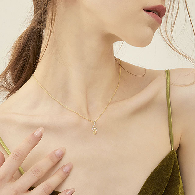 Halskette mit Musiknoten-Anhänger, Zirkonia, Musiknoten-Schmuck, Geschenke 