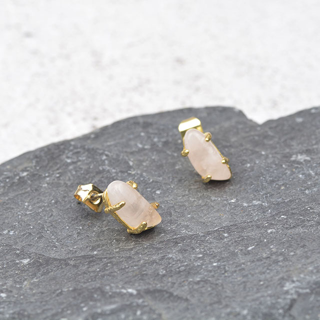 Edelstein-Ohrstecker für Damen und Mädchen, hypoallergen, silbervergoldet, Katzenaugen-Stein, weißer Howlith, Türkis, Rosenquarz, Ohrringe für Damen, Modeschmuck, Geschenk