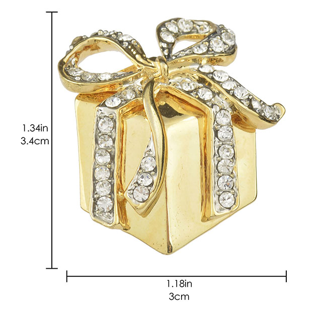 Niedliche Weihnachtsbrosche aus Kristall-Strass-Emaille
