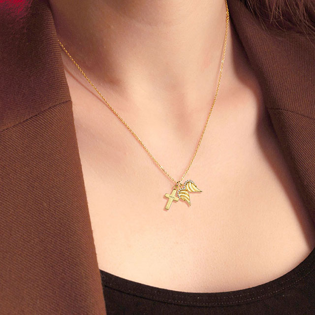 Herz-Kreuz-Halsketten-Anhänger, Glaube, Gebet, Anhänger, christlich, religiös, Geburtstag, Weihnachten, Schmuck 