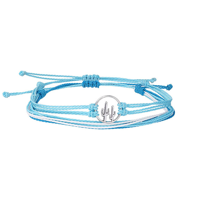 Handgefertigtes Seil verstellbares Armband Ausdauer-Kaktus-Charm-Armband 