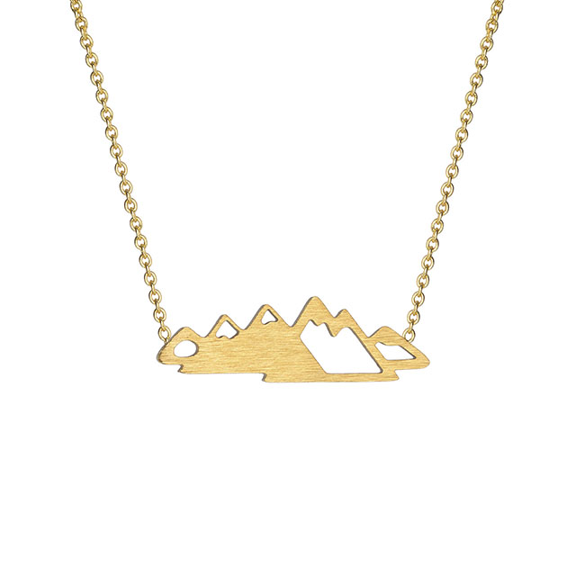 Verschneite Bergkette Halskette mit Berggipfel-Anhänger Halsketten Geschenk für Mädchen, Frauen, Naturliebhaber, Camper, Skifahrer, Reisende, Kletterer und Wanderer
