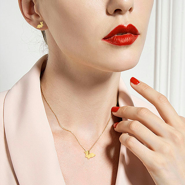 Tierischer Hase vergoldeter schlichter Schmuck