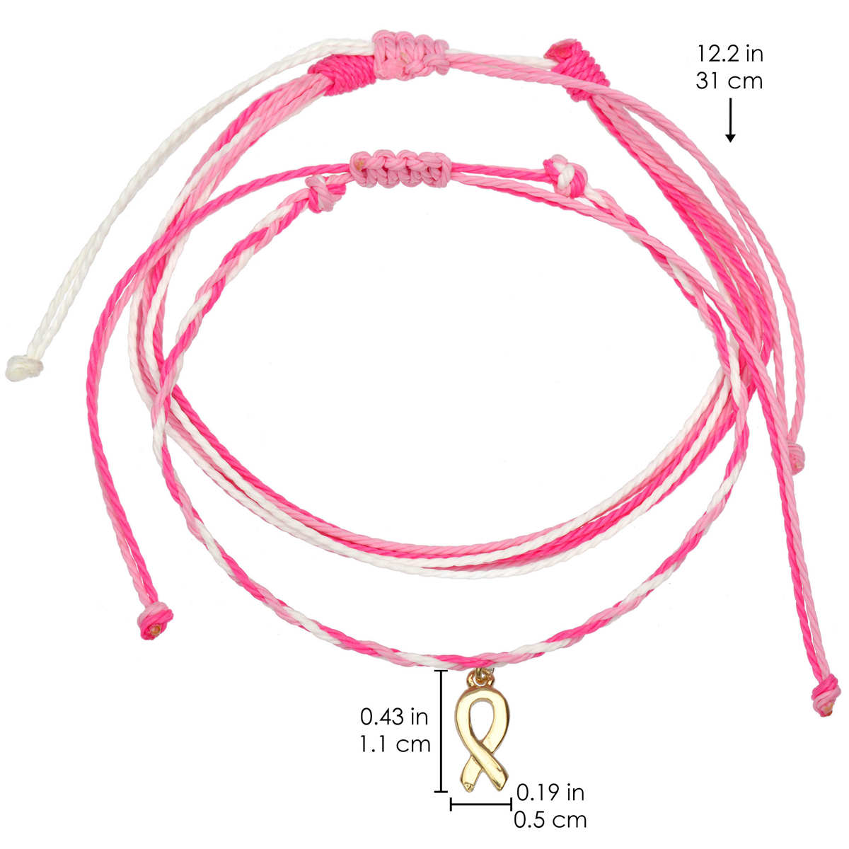 Rosafarbenes Schleifenband-Armband zur Aufklärung über Brustkrebs